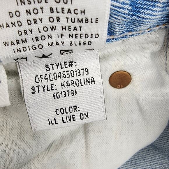 GRLFRND Button Fly Skinny Leg High Rise Distressed Karolina in Live On Size 27 - Picture 7 of 9